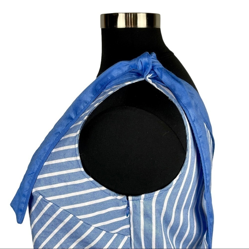 GLAMOUR X LANE BRYANT STRIPED ONE SHOULDER BOW ASYMMETRIC DRESS - Picture 10 of 14